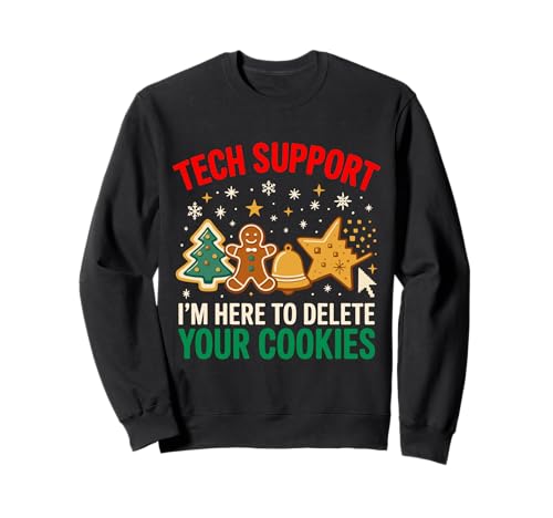 Tech Support Weihnachtskekse für Damen und Herren, lustige Weihnachten Sweatshirt von Tech Support Delete Cookies Christmas