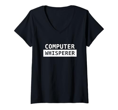 Damen Computer Whisperer Comuter Psychiater IT Guy Computer Geek T-Shirt mit V-Ausschnitt Damen Computer Whisperer Comuter Psychiater IT Guy Computer Geek T-Shirt mit V-Ausschnitt von Tech Support Tech Guy Tech Ninja Tech Wizard