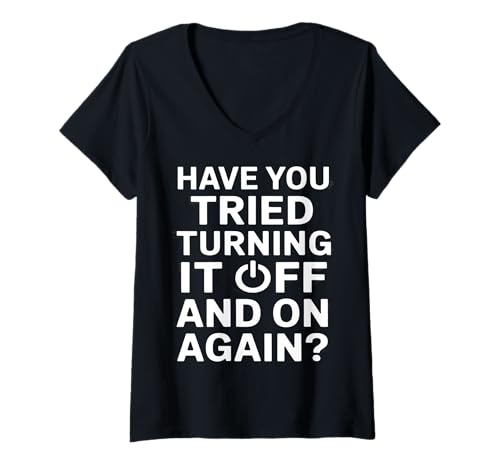 Damen Lustiger technischer Support T-Shirt mit V-Ausschnitt von Tech Support
