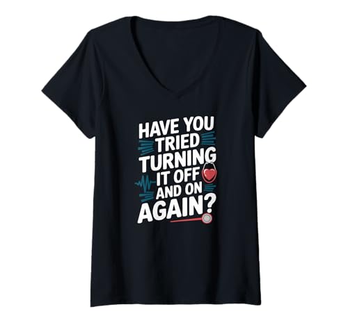 Damen Herzkrankenschwester Kardiologe T-Shirt mit V-Ausschnitt Damen Herzkrankenschwester Kardiologe T-Shirt mit V-Ausschnitt von Tech Troubleshoot Humor Geek Nerds