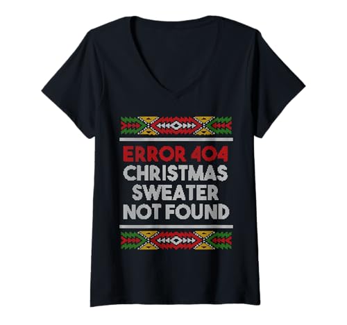 Damen Weihnachtspulli Nicht Gefunden Nerd Witz Lustig T-Shirt mit V-Ausschnitt Damen Weihnachtspulli Nicht Gefunden Nerd Witz Lustig T-Shirt mit V-Ausschnitt von Tech Weihnachtswitz Für Entwickler Fans