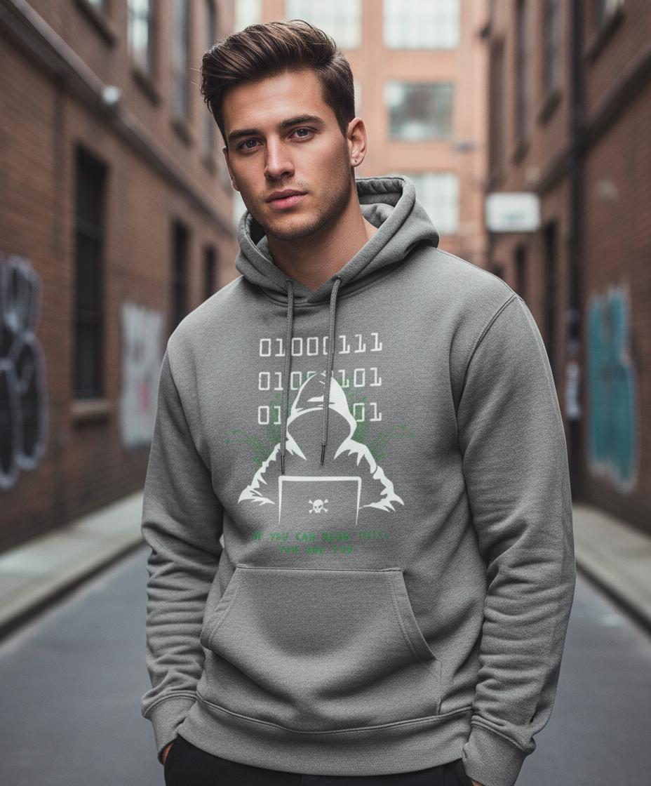 Hacker-Hoodie Sweatshirt Mit Binärcode-Motiv Geschenk Für Programmierer Hoodie Zum Cybersicherheit Technikbegeisterte von TechPulseArt7