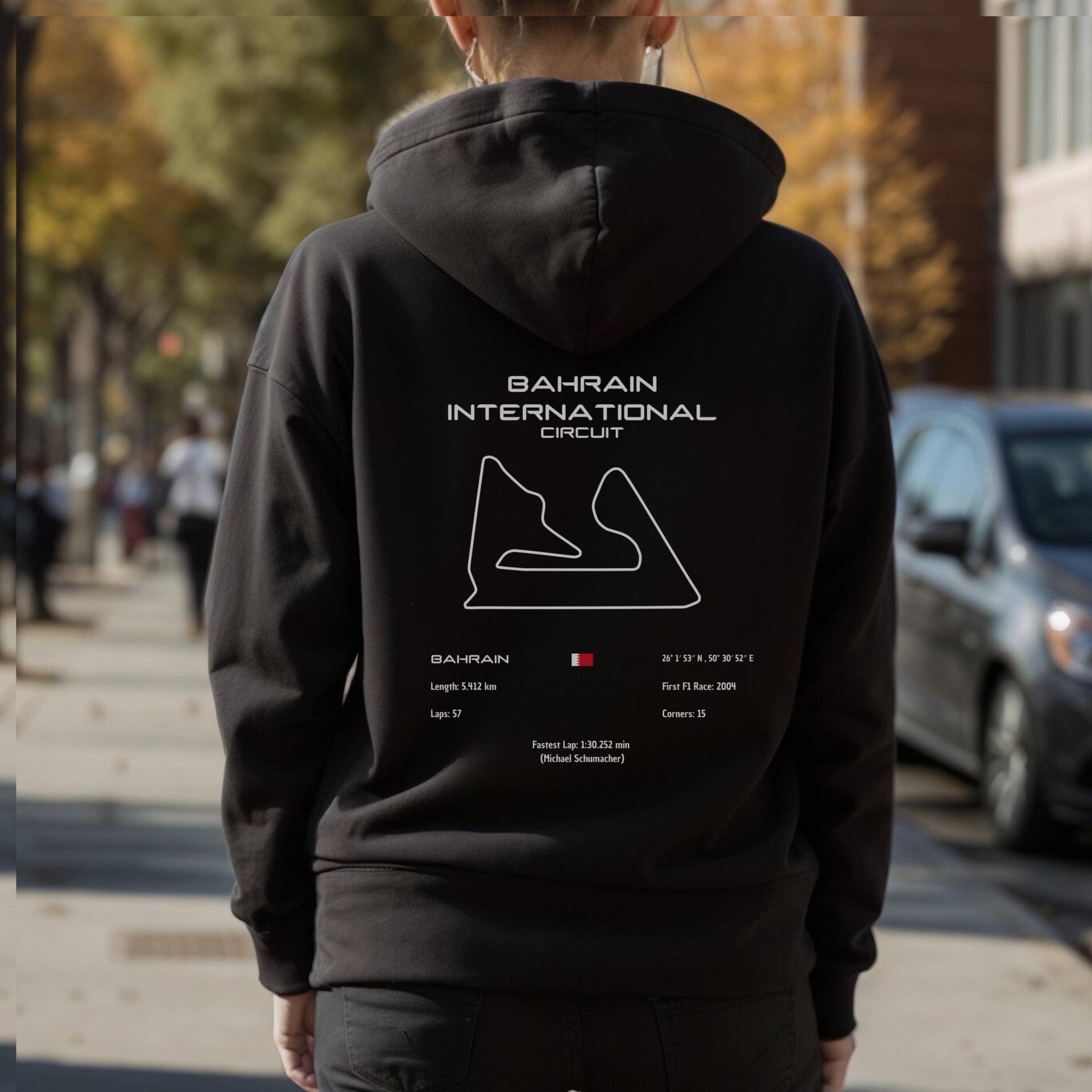 Bahrain Circuit Hoodie | Track Map Warm & Durable Classic Motorsport Look Bahrain Circuit Hoodie | Track Map Warm & Durable Classic Motorsport Look von Techcraftstudioshops