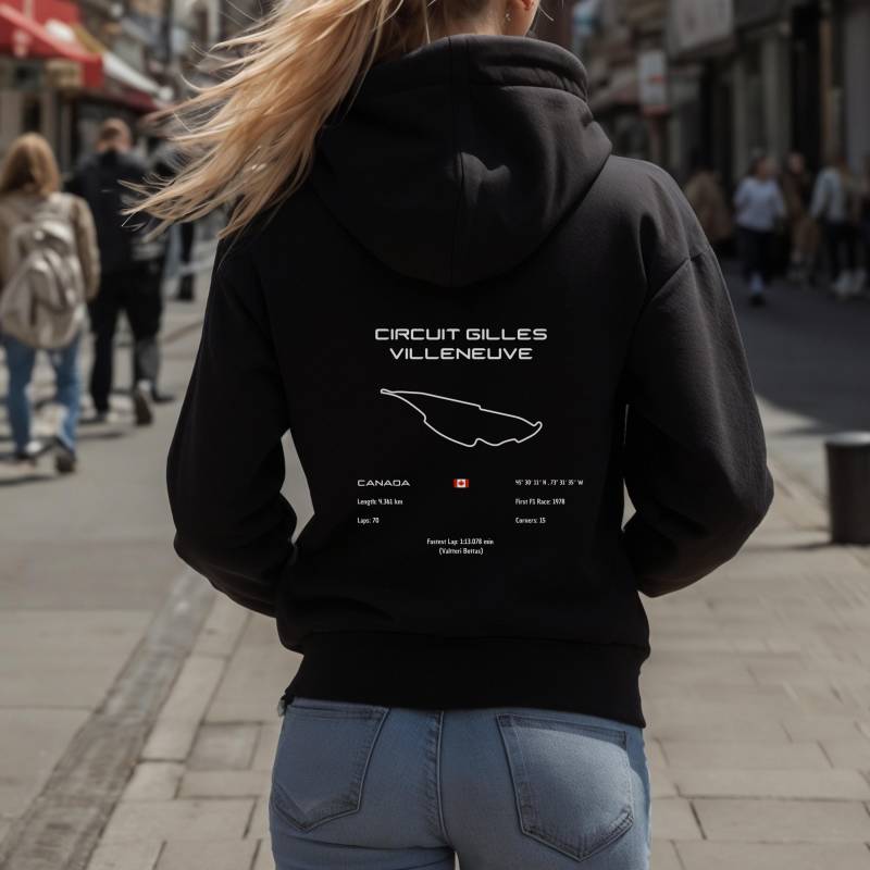 Canada Circuit Hoodie | Montreal Track Map Warm & Durable Classic Motorsport Look von Techcraftstudioshops