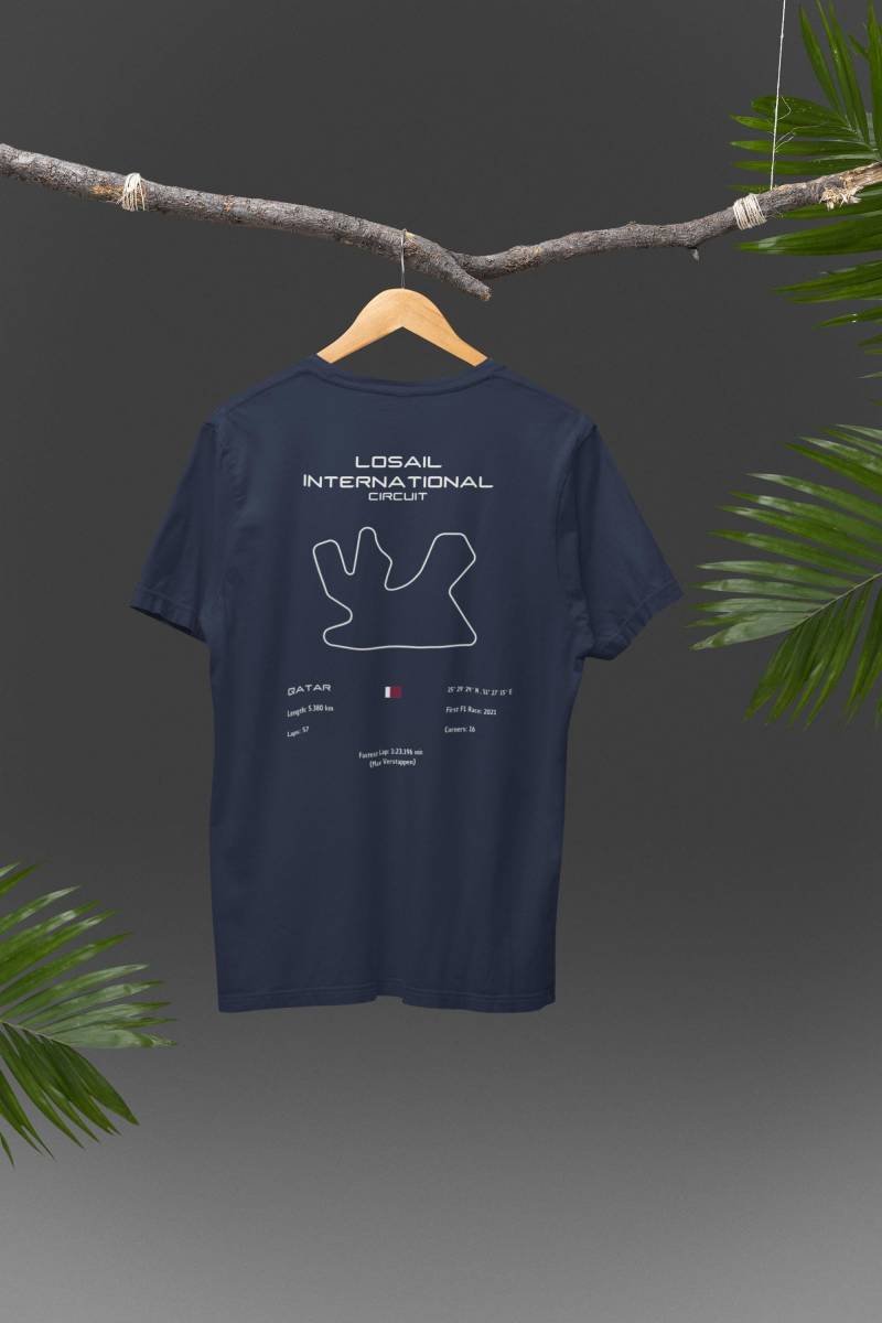 Qatar Grand Prix Circuit T-Shirt | Track Map Classic Fit 100% Cotton Durable & Comfortable Motorsport Action von Techcraftstudioshops