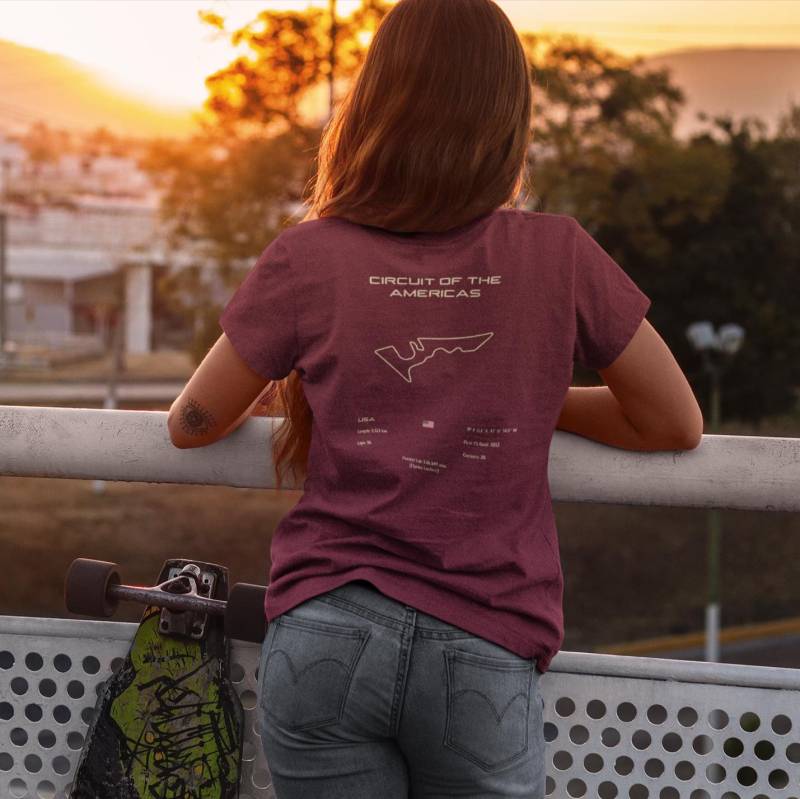 Usa Texas Grand Prix Circuit T-Shirt | Track Map Classic Fit 100% Cotton Durable & Comfortable Motorsport Action von Techcraftstudioshops