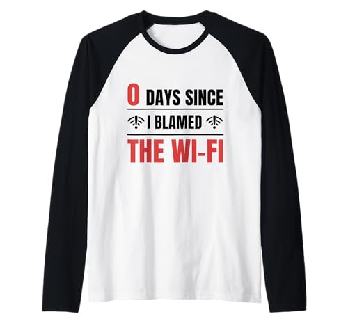 Herren Techie 0 Tage, Seit Ich Den Technischen Support Von Wi-fi Raglan Herren Techie 0 Tage, Seit Ich Den Technischen Support Von Wi-fi Raglan von Techie Computer Nerd Humor Help Desk Geschenke