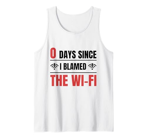 Herren Techie 0 Tage, Seit Ich Den Technischen Support Von Wi-fi Tank Top Herren Techie 0 Tage, Seit Ich Den Technischen Support Von Wi-fi Tank Top von Techie Computer Nerd Humor Help Desk Geschenke