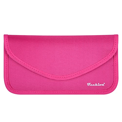 Techion Signalblockierende Tasche, RFID-Faraday-Tasche, Brieftaschen-Hülle für Handy und Autoschlüssel, Privatsphäre, Anti-Hacking, Hot Pink von Techion