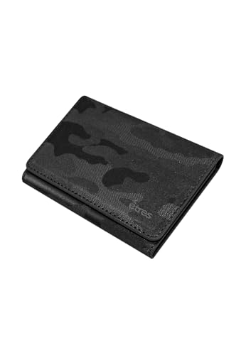 Etres Smart Wallet – Flache Geldbörse mit Camouflage-Muster – RFID-Schutz & Smarte Funktionen, Schlankes Herren-Design (Schwarz) von Techmade