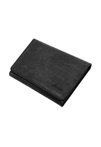 Etres Smart Wallet – Flaches RFID-Kartenetui mit geometrischem Design • Squared Edition für Herren • Minimalistisches Portemonnaie mit Kartenschutz (Schwarz) von Techmade