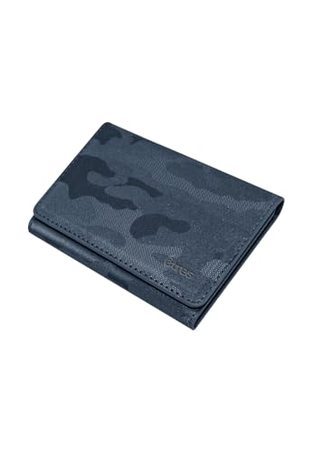 Etres Smart Wallet – Flache Geldbörse mit Camouflage-Muster – RFID-Schutz & Smarte Funktionen, Schlankes Herren-Design (Dunkelblau) von Techmade