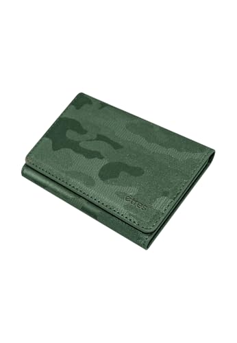Techmade Etres Smart Wallet – Flache Geldbörse mit Camouflage-Muster – RFID-Schutz & Smarte Funktionen, Schlankes Herren-Design (Dunkelgrün) von Techmade