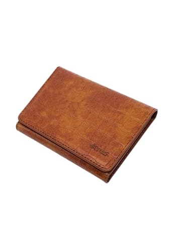 Techmade Etres Smart Wallet – Flaches RFID-Kartenetui mit geometrischem Design • Squared Edition für Herren • Minimalistisches Portemonnaie mit Kartenschutz (Orange) von Techmade