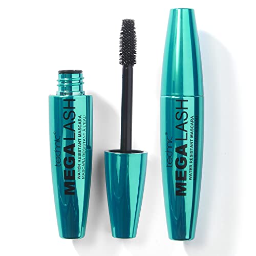 Technic Mega Lash wasserfestes Mascara Duo - 2 Stück - Ultraschwarz, wasserfeste & wimpernaufbauende Formel für wischfeste, voluminöse Glamour-Wimpern - Vegan - 2 x 12ml von Technic
