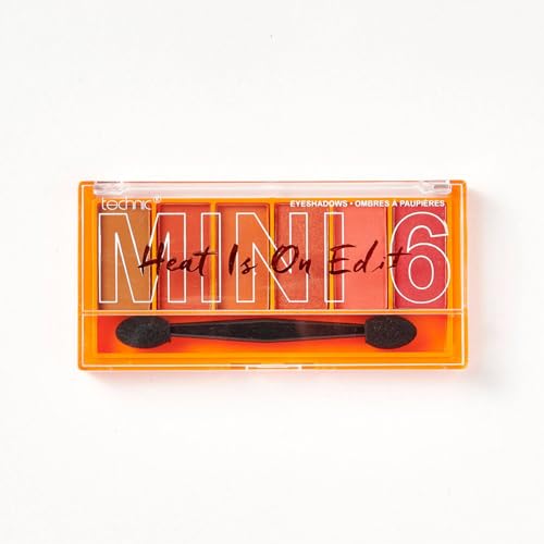 Technic Mini Edit 6 Lidschatten-Palette, lang anhaltende und vermischbare matte und schimmernde Farbtöne 7.2g (Heat Is On) von Technic