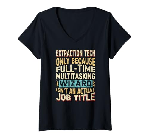 Damen Wizard Job Title Quote - Funny Extraction Tech T-Shirt mit V-Ausschnitt Damen Wizard Job Title Quote - Funny Extraction Tech T-Shirt mit V-Ausschnitt von Technician Art by Detuli