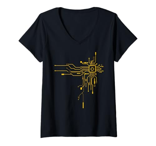 Damen Circuit Board Computer Geek Nerd Engineer Funny T-Shirt mit V-Ausschnitt Damen Circuit Board Computer Geek Nerd Engineer Funny T-Shirt mit V-Ausschnitt von Technician CPU Programming Lover