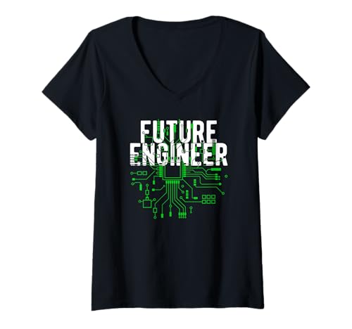 Damen Future Engineer Electrical Engineering Circuit Board T-Shirt mit V-Ausschnitt Damen Future Engineer Electrical Engineering Circuit Board T-Shirt mit V-Ausschnitt von Technician CPU Programming Lover