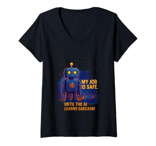 Damen AI -Roboter -Programmierer & Techies Codierer Tech T-Shirt mit V-Ausschnitt von Technies Codierer AI Robot 247