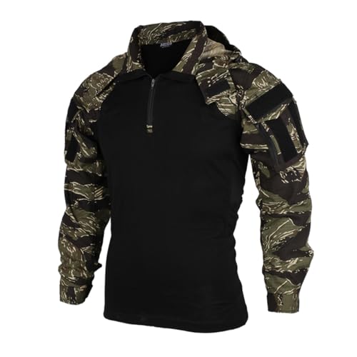 TechnixLabz Outdoor Tactical Jacke, Leichtes Atmungsaktives Kampfhemd für Outdoor-Sport Frühling Und Herbst (Tiger Stripe Camouflage) von TechnixLabz