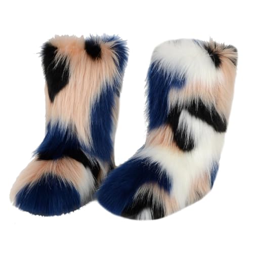 Techora Damen Kunstpelz Stiefel Winter Mid-Calf Snow Boot Fuzzy Fluffy Furry Fashion Kurze Schneestiefel, Mehrfarbig 3, 38.5 EU Techora Damen Kunstpelz Stiefel Winter Mid-Calf Snow Boot Fuzzy Fluffy Furry Fashion Kurze Schneestiefel, Mehrfarbig 3, 38.5 EU von Techora