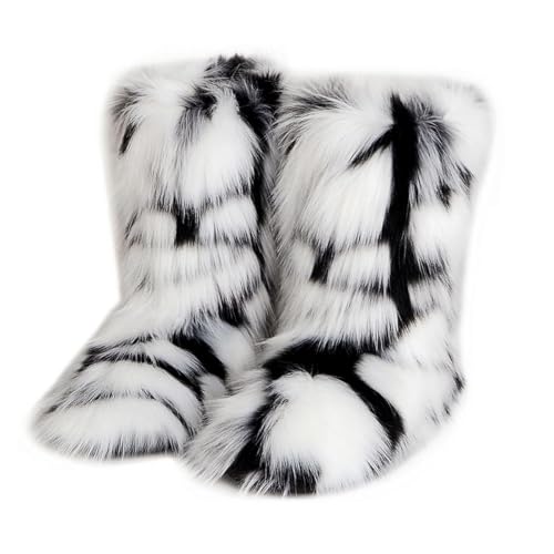 Techora Damen Kunstpelz Stiefel Winter Mid-Calf Snow Boot Fuzzy Fluffy Furry Fashion Kurze Schneestiefel, Mehrfarbig 4, 39.5 EU Techora Damen Kunstpelz Stiefel Winter Mid-Calf Snow Boot Fuzzy Fluffy Furry Fashion Kurze Schneestiefel, Mehrfarbig 4, 39.5 EU von Techora