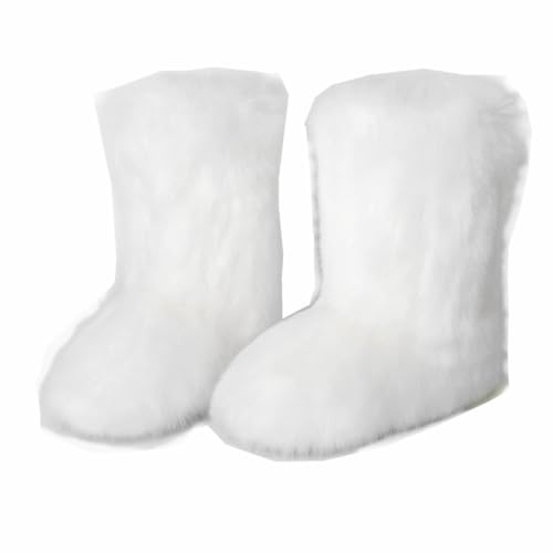 Techora Damen Kunstpelz Stiefel Winter Mid-Calf Snow Boot Fuzzy Fluffy Furry Fashion Kurze Schneestiefel, weiß, 38.5 EU Techora Damen Kunstpelz Stiefel Winter Mid-Calf Snow Boot Fuzzy Fluffy Furry Fashion Kurze Schneestiefel, weiß, 38.5 EU von Techora