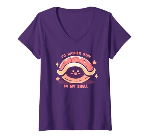 Damen Ich bleibe Lieber in meiner Schale T-Shirt mit V-Ausschnitt Damen Ich bleibe Lieber in meiner Schale T-Shirt mit V-Ausschnitt von TechraNova