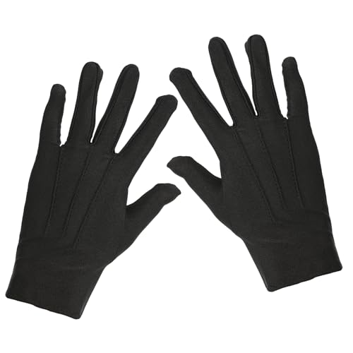 Parade Handschuhe Schwarz,1PCS Schwarz Handschuhe in Einheitsgröße Mit Biesen,Für Kostüm Parade Party Hochzeit Formal Smoking Polizei Uniform,Kellner,Fasching Und Halloween,Accessoire Zu Karneval von TecquorA