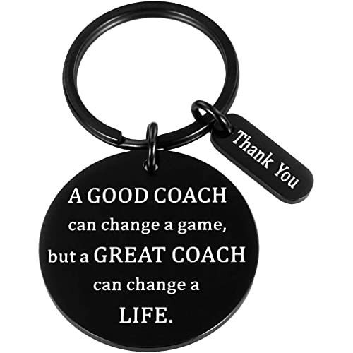 Edelstahl Schlüsselanhänger mit Gravur "A Good Coach Can Change Game, But a Great Coach Can Change Life" Schlüsselring Lehrer Coach Keychain Geschenk für Lehrertag von Tecreo