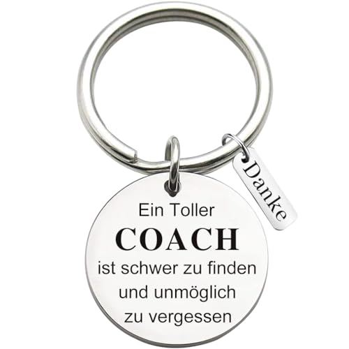 Edelstahl Schlüsselanhänger mit Gravur "Ein Toller Coach ist schwer zu finden und unmöglich zu vergessen" Schlüsselring Lehrer Coach Keychain Geschenk für Lehrertag von Tecreo