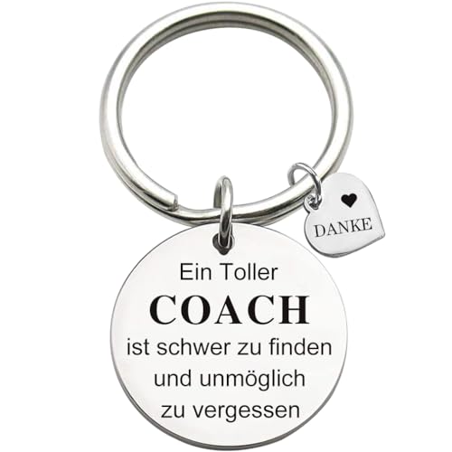 Edelstahl Schlüsselanhänger mit Gravur "Ein Toller Coach ist schwer zu finden und unmöglich zu vergessen" Schlüsselring Lehrer Coach Keychain Geschenk für Lehrertag von Tecreo