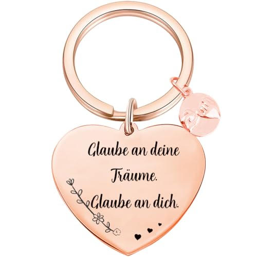 Inspirierendes Geschenk für Mädchen Schlüsselanhänger Glaube an deine Träume. Glaube an dich.Geburtstagsgeschenke Edelstahl Schlüsselanhänger Tochter Nichte Geschenk von Tecreo