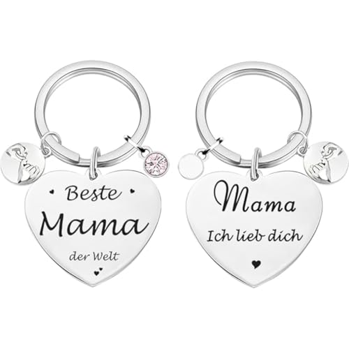 Mama Geschenk Beste Mama der Welt Schlüsselanhänger, Mama Ich Lieb Dich Muttertag Geschenk Geburtstag Geschenk Von der Tochter zur Mutter von Tecreo