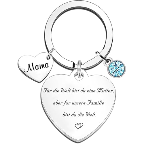 Mama Geschenk Für die Welt bist du eine Mutter, aber für unsere Familie bist du die Welt. Schlüsselanhänger Best Mama Ever Schmuck Muttertag Geschenk Geburtstag Geschenk Von Tochter/Sohn zur Mutter von Tecreo