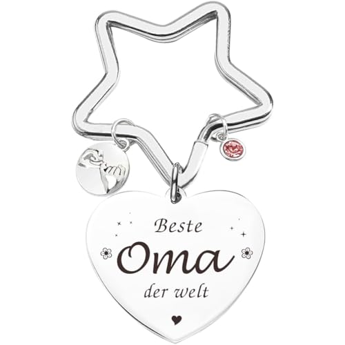 Tecreo Oma Geschenk Beste Oma der Welt Schlüsselanhänger Best Oma Ever Schmuck Muttertag Geschenk Geburtstag Geschenk von Enkelin an Oma von Tecreo