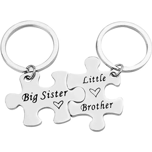 Tecreo Schwester Bruder Schlüsselanhänger Set Bruder und Schwester Geschenke für Kleiner Bruder Schwester Schlüsselanhänger Set Geburtstags geschenke Familie Geschenke für Schwester Bruder von Tecreo