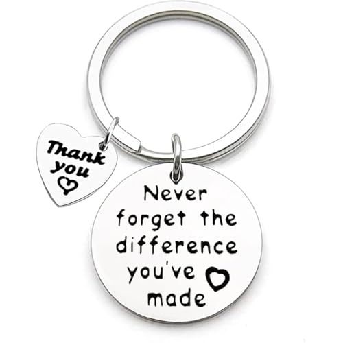 Weggehen Geschenk für Mitarbeiter Kollegen, "Never Forget the Difference You've Made" Schlüsselanhänger für Kollegen Kollegen Danke Geschenk Ruhestand Geschenke für Frauen Männer Mitarbeiter von Tecreo
