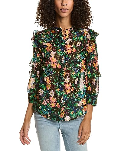 Ted Baker Carita Ruffle Sleeve Blouse Black 1 (US 4) von Ted Baker