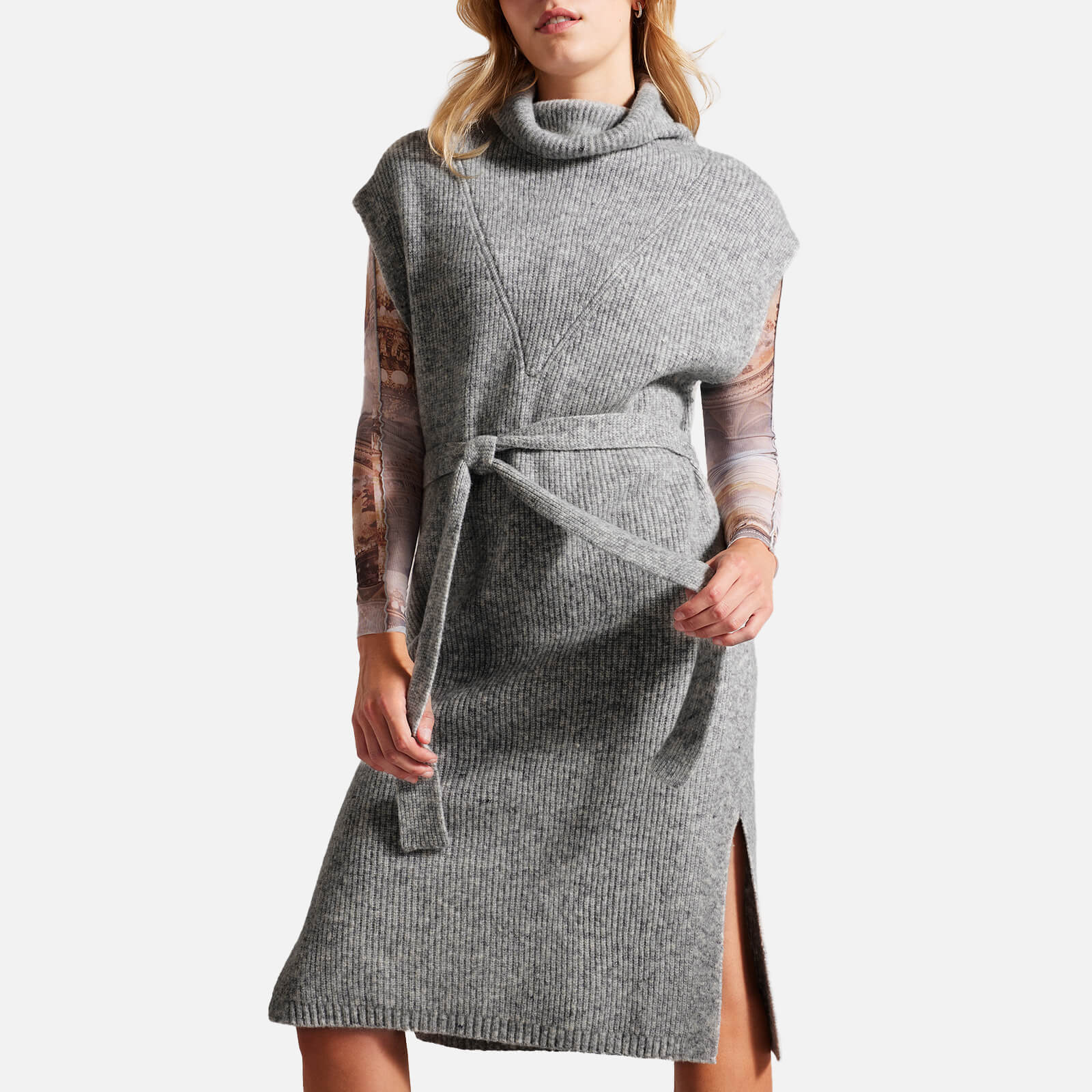 Ted Baker Cesell Roll Neck Wool-Blend Mini Dress - M von Ted Baker