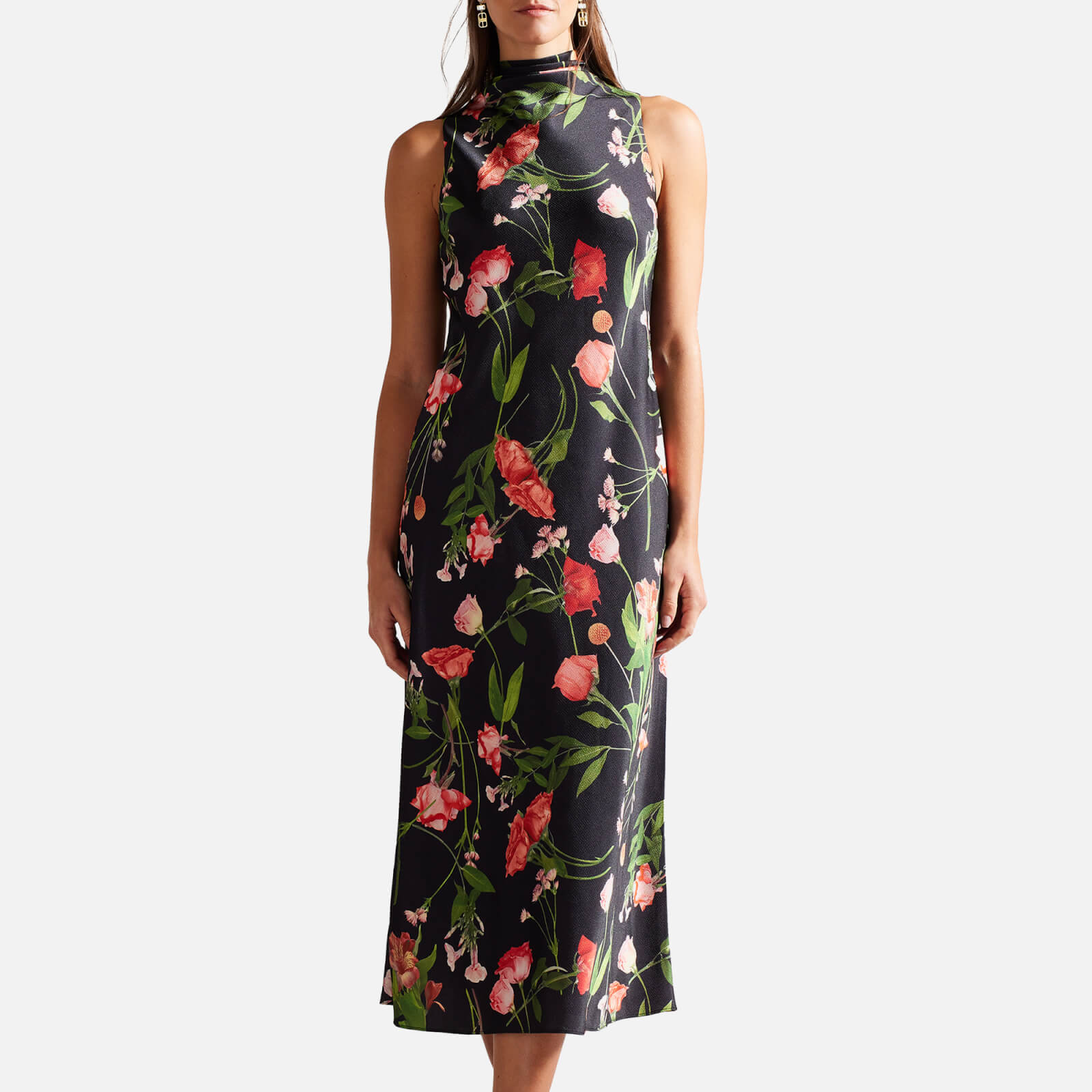 Ted Baker Connihh Floral-Print Satin Midi Dress - UK 8 von Ted Baker