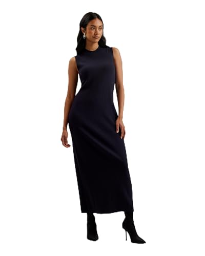 Ted Baker Damen WMD-SANDIII-Ribbed Crew Neck Knitted Column Maxi Dress Lässiges Kleid, Navy, 38 von Ted Baker