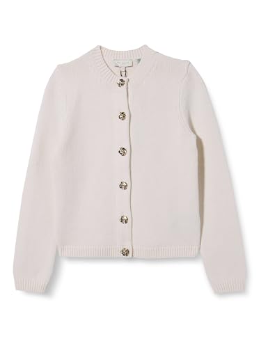 Ted Baker Damen WMK-JAYCEY-Rose Button Crew Neck Cardigan Strickjacke, Ivory, 34 von Ted Baker