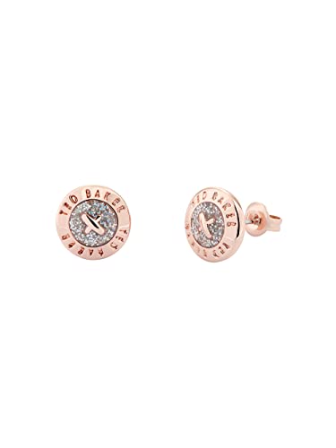 Ted Baker Eisley Emaille Mini Button Ohrringe (Rosegoldfarbend/Silber Glitter) von Ted Baker