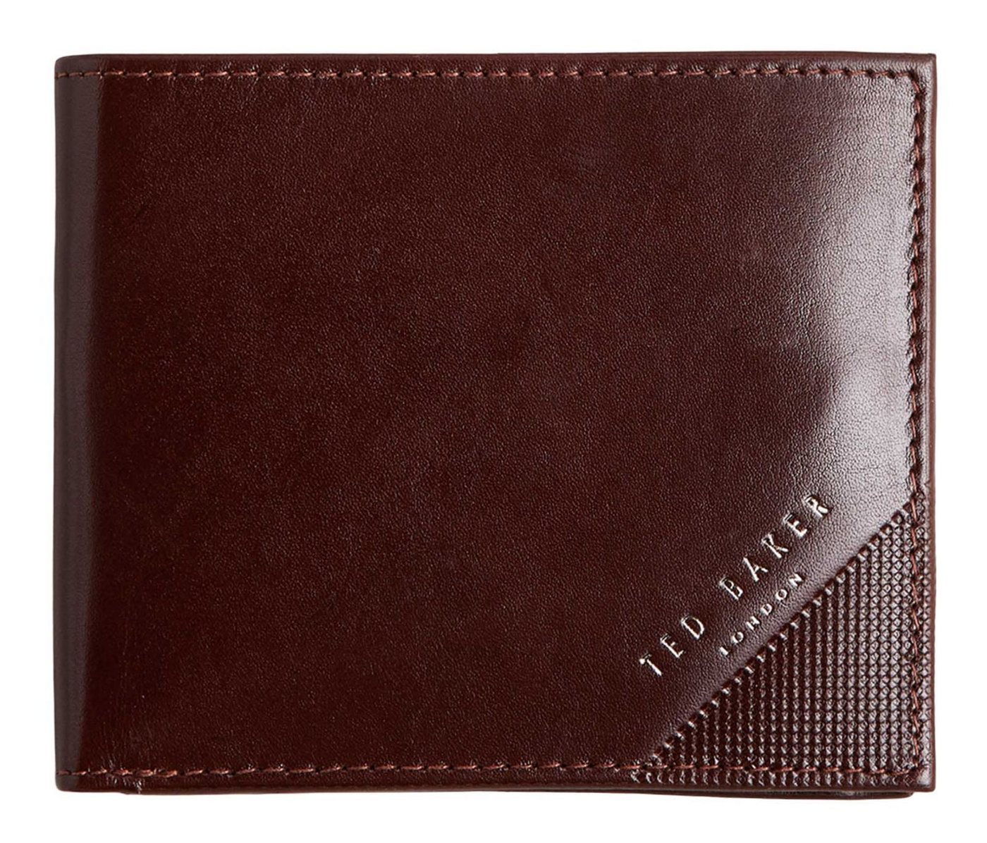 Ted Baker Geldbörse Embossed Corner Leather Bifold Coin Wallet, aus echtem Leder mit RFID-Blocker Schutz von Ted Baker