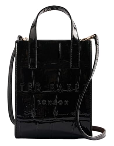 Ted Baker Handtasche Umhängetasche Gatocon Croc Effect Mini Icon Bag Jet - Black schwarz von Ted Baker