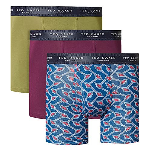 Ted Baker Herren 3-Pack Boxer Slips - Capulet Olive/Violett/Gibraltar - XL von Ted Baker