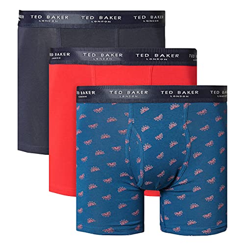 Ted Baker Herren 3-Pack Boxer Slips - Marine/Lychee/Gibraltar Sea Deposit - S von Ted Baker