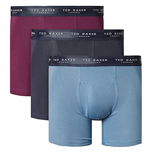 Ted Baker Herren 3-Pack Boxer Slips - Potent Violett/Marine/Aegean Blau - S von Ted Baker
